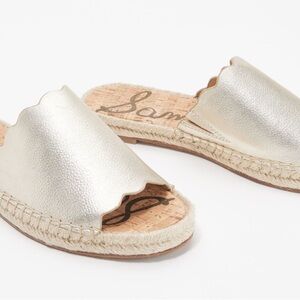 Sam Edelman Andy Espadrille Gold Slide Sandals